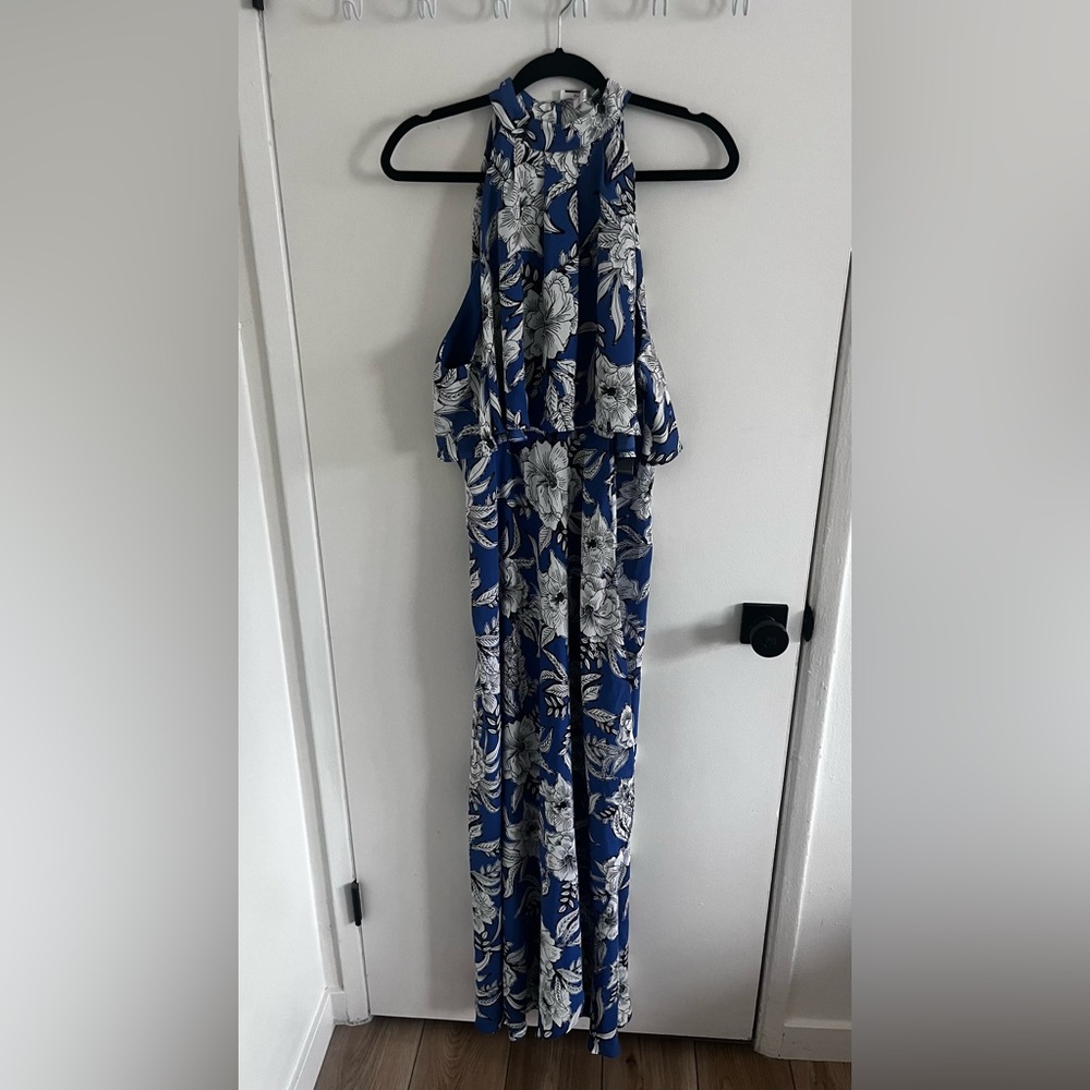 Lovers + Friends Navy and White Floral Maxi Dress